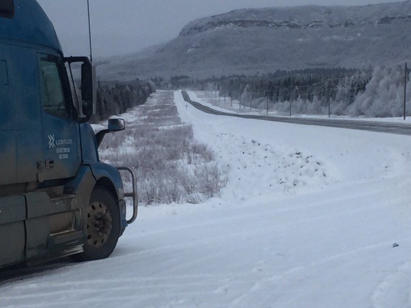 logiflex highway snow road january alaska trucking